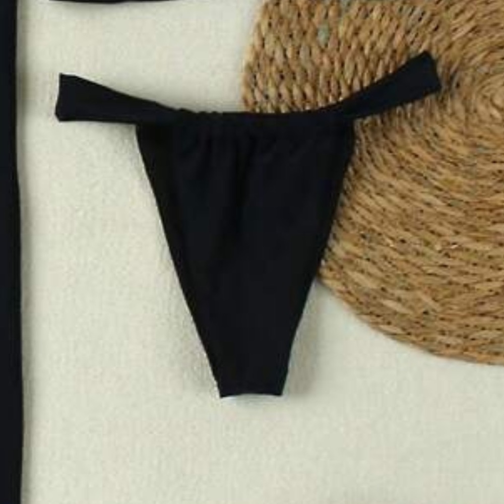 SHEIN Black Cheeky Bikini Bottom